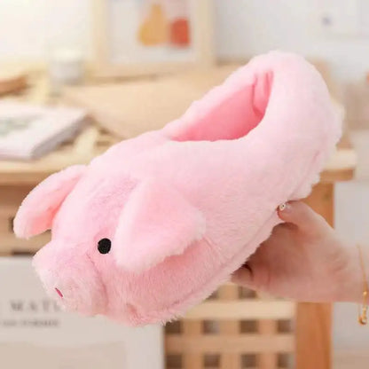 Winter Women Warm Indoor Slippers Ladies Fashion Cute Pink Pig Shoes Women's Soft Short Furry Plush Home Floor Slipper SH467