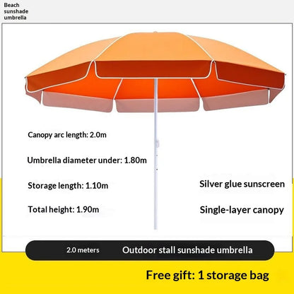 Double Layer UV Sun Shade Outdoor Patio Umbrella Commercial Market Stall Silver Coated Waterproof Heavy Duty Base Outdoor