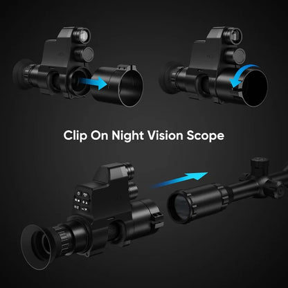 1920x1080 OLED Night Vision Scope for Hunting HD Photos Videos Clip on Night Vision Monocular Day Night Observation up to 300M