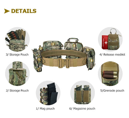 Yakeda Polyester Tactical Belt Outdoor Training Use CP Mag Pouch Hunting Accessories Tactical Belt Duty Belt Taktyczny Pasek
