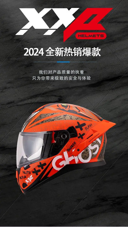 Motorcycle Helmet Anti-fog Dual Lenses Large Tail Full Face Helmets Men Women Motorbike Racing Helmets Casque Moto Casco