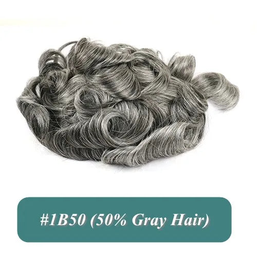 26mm Loose Curly 0.06mm Natural Hairline Men Toupee Ultra Thin Skin Full VLoop 1B80 613# Blonde Male Human Hair Prosthesi System