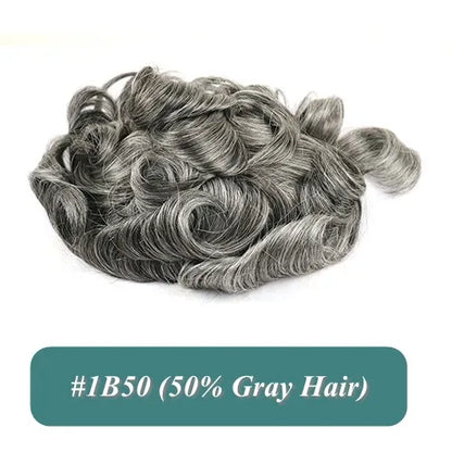 26mm Loose Curly 0.06mm Natural Hairline Men Toupee Ultra Thin Skin Full VLoop 1B80 613# Blonde Male Human Hair Prosthesi System