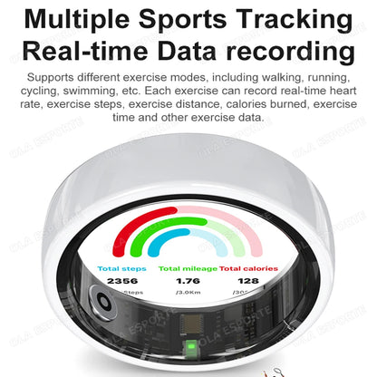 Smart Couple Ring Bluetooth Connection Multiple Sports Modes Pedometer Fitness Rings Heart Rate Sleep Monitoring 5ATM Waterproof