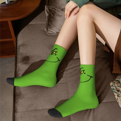Cartoon Grinchh Xmas Socks Men's Women's Funny Happy Christmas Socks Hip Hop Spring Summer Autumn Winter Socks Gift
