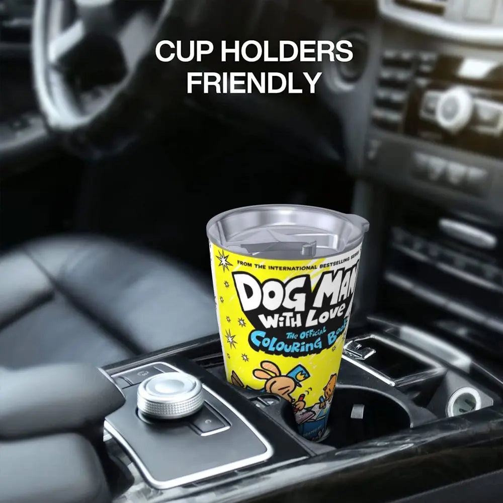 Dog Man Dogman Movie Comic Insulated Tumbler with Straws Cartoon Stainless Steel Thermal Mug Double Wall Car Bottle Cups, 20oz