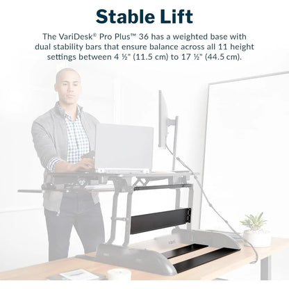 Desk Pro Plus 36 - Dual Monitor Standing Desk Converter - Adjustable Desk Riser with 11 Height Settings - Stand Up Ho.Customized
