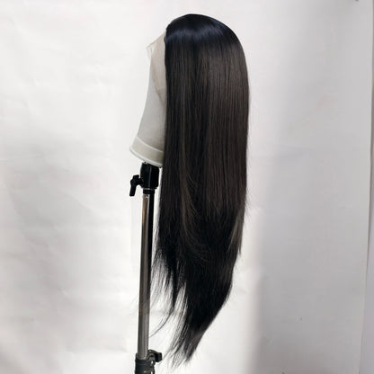 Black Lace Front Wig 13x4 Synthetic Wig Heat Resistant Fiber Wig Glueless Black Wig Pre Plucked with Natural Hairline