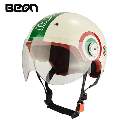 BEON Motorcycle Helmet for Adult and Child All Seasons Electric Vehicle Half Helmet Summer Sun Protection Helmet Motorcycle