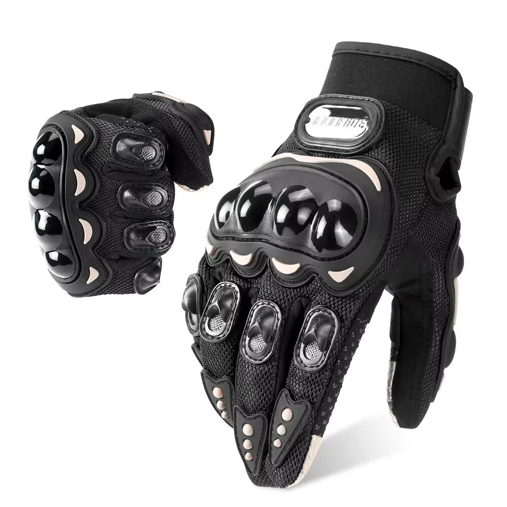 Vintage Leather Motorcycle Gloves Summer Breathable Unisex Biker Gloves With Anti-Slip Ventilation Design Motorbike Ride Glove