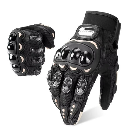 Vintage Leather Motorcycle Gloves Summer Breathable Unisex Biker Gloves With Anti-Slip Ventilation Design Motorbike Ride Glove