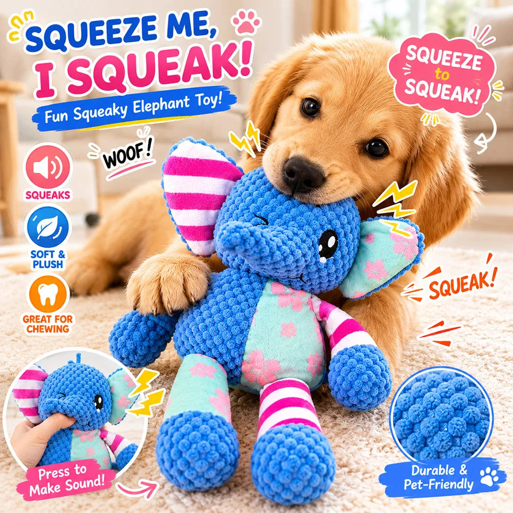Pet Plush Toy with Squeaker Cat Dog Puzzle Toy Soft Durable Companion Teeth Cleaning Chew Toy Chew Resistant Design Pet Supplies