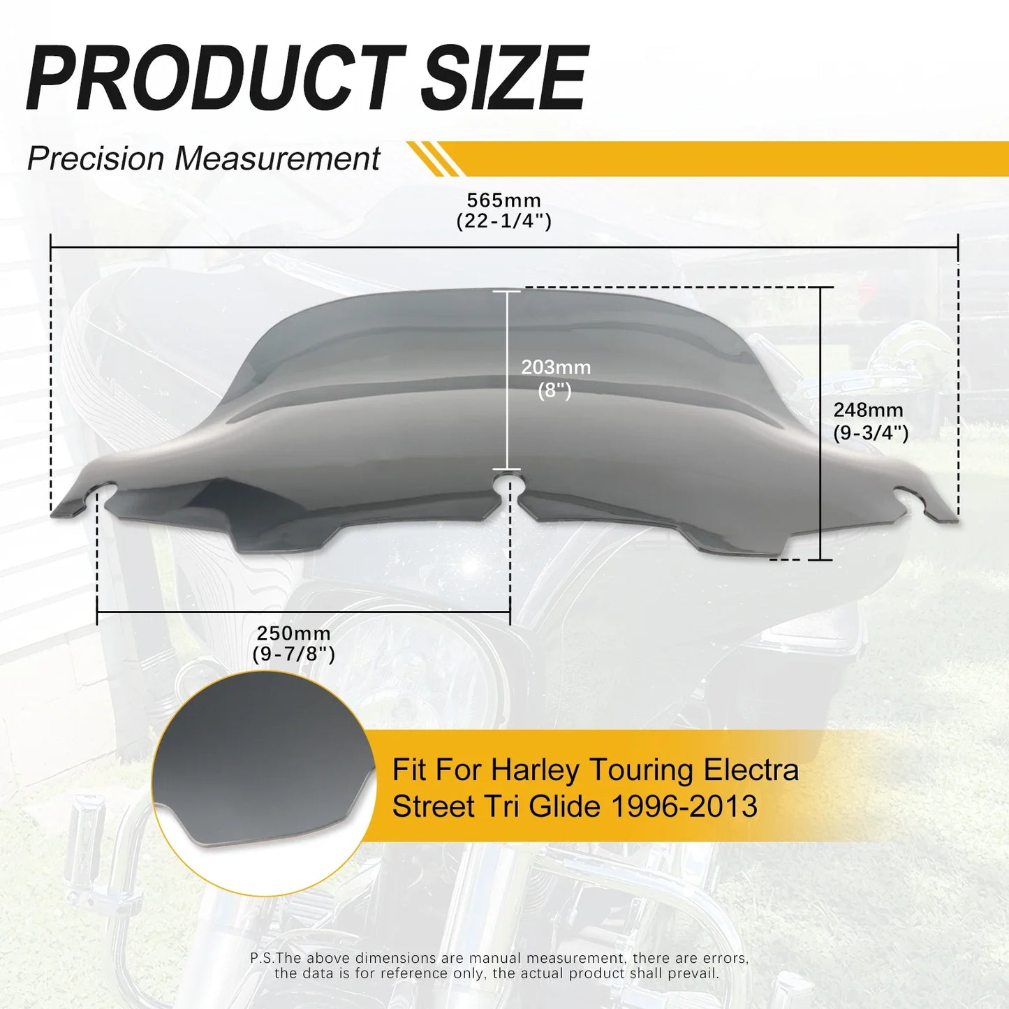 4'' 6"8'' Windshield Fairing Windscreen Cover For Harley Electra Street Glide Touring1996-2013 Black/Smoke
