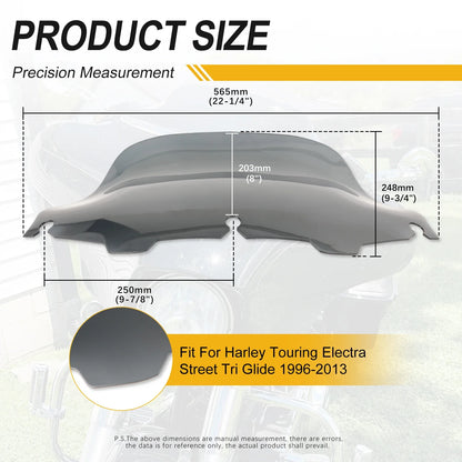 4'' 6"8'' Windshield Fairing Windscreen Cover For Harley Electra Street Glide Touring1996-2013 Black/Smoke