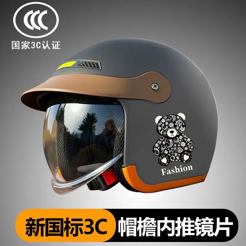National standard 3C certified winter warm electric vehicle half helmet helmet unisex