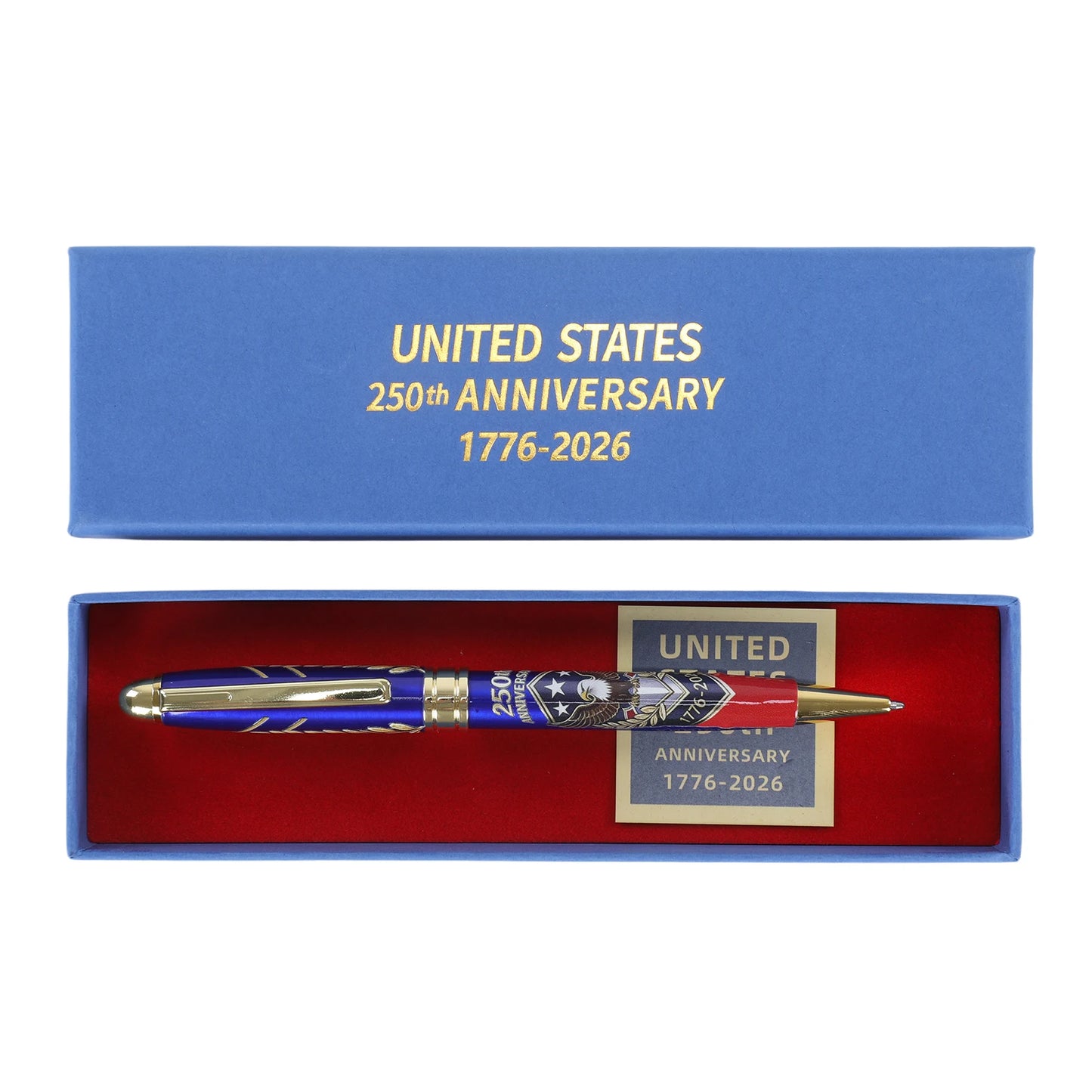 250th Anniversary Commemorative Ballpoint Pen with Gift Box Fourth of July Pens for Patriot History Enthusiast Works Daily Use