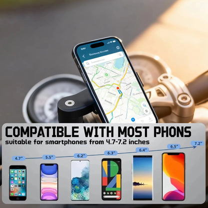 Universal Phone Mount for Motorcycle Bicycle with 360°Rotatable Anti-Shock Suction Cup Adjustable Secure Riding Navigation Suppo