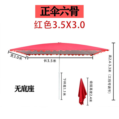 Parasol outdoor stall large sun umbrella rectangular canopy thickened commercial folding square courtyard umbrella sun protectio