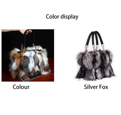2025 New Clothing Designer Luxury Soft Fox Hair High-end Handbag Fashion Large Capacity Charm Women's Special Fur Bag