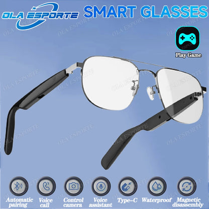 New UV400 Smart Glasses Men Women Listen Music Game Voice Assistant Wireless 5.4 Call Waterproof Anti-blue light SmartSunglasses