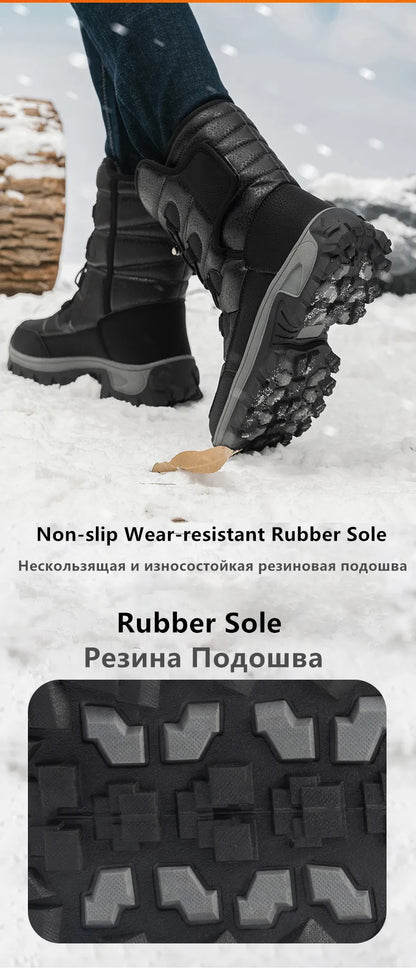 New Warm Plush Women's Snow Boots Fashion Outdoor Women Boots Platform Anti-Slip Hiking Boots Waterproof Winter Warm Ankle Boots
