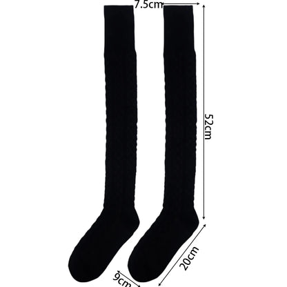 Women Classic Striped Knee High Socks Autumn Black White Gray Thicken Warm Thigh Socks Fashionable Comfortable Long Stockings