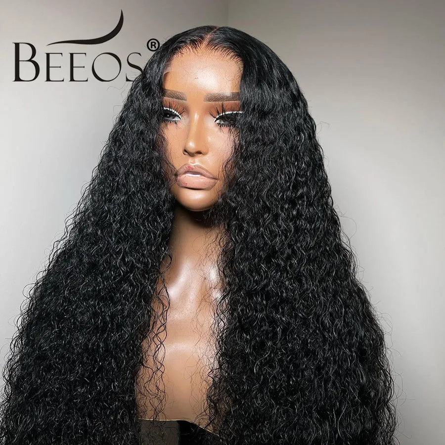 Water Wave 9x6 Ultra Fitted Glueless Wig Human Hair Ready To Wear 34in 250% Real HD Lace Human Hair Lace Frontal Wig Pre Plucked