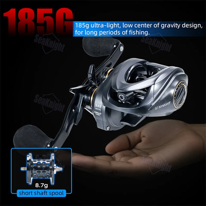 SeaKnight Brand FALCAN IV 5.4:1 185g Lightweight Baitcasting Fishing Reels Carbon Fiber Drag Brass Gear Power Fishing Reel
