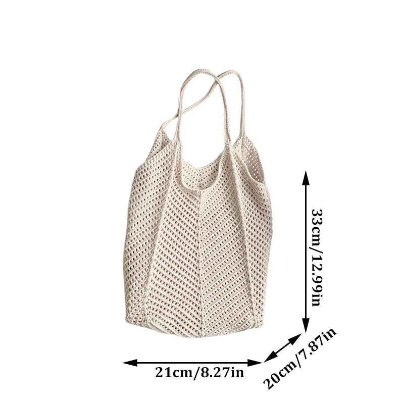 Chic Simple Lady Large Capacity Shoulder Bags Shopping Beach Bag for Women Casual Straw Woven Tote Bag Female Handbag Purses