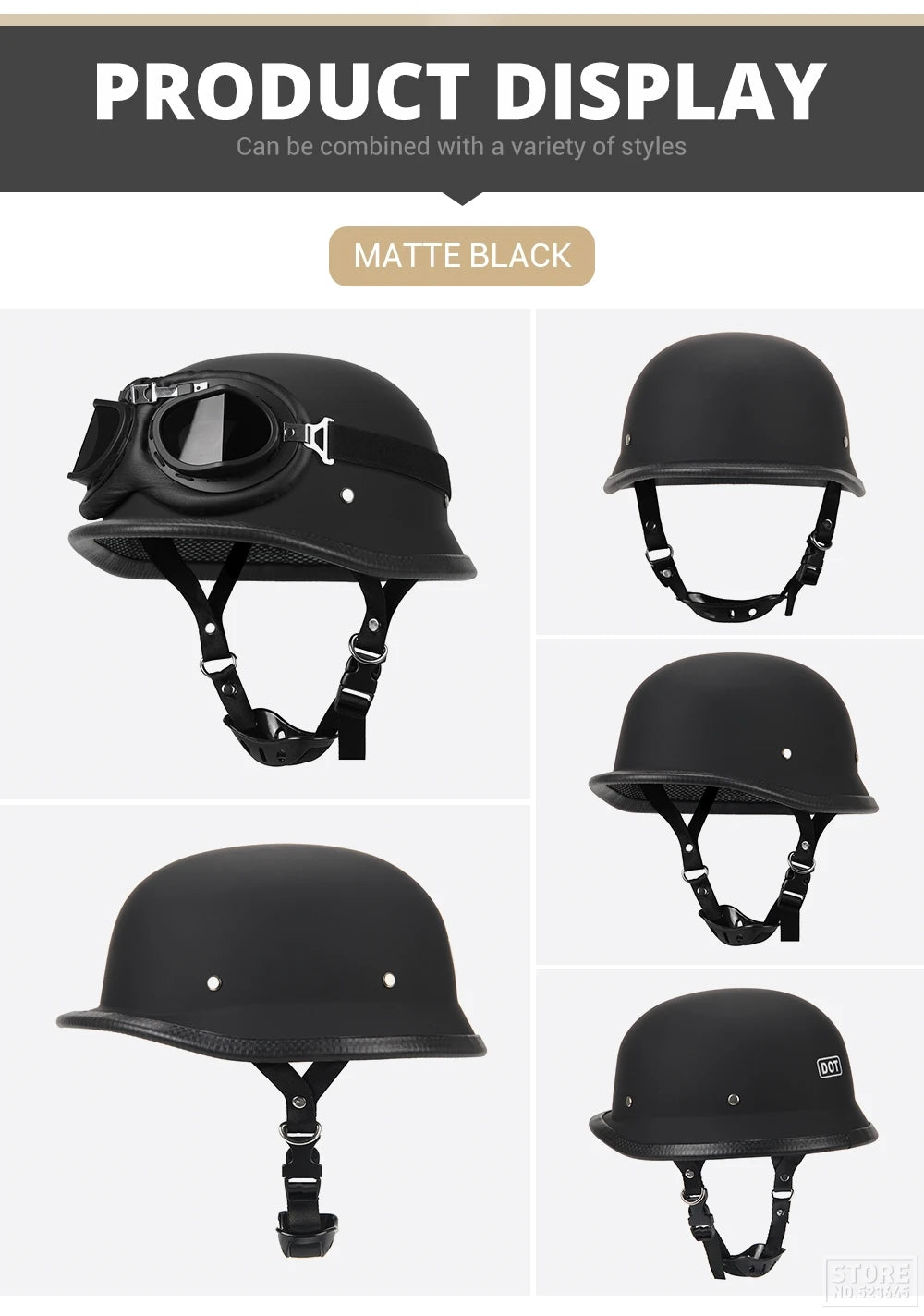 Motorcycle Helmet Half Face Helmet Capacete De Moto Retro Casco Moto German Vintage Moto Half Helmet Motorbike DOT Certification