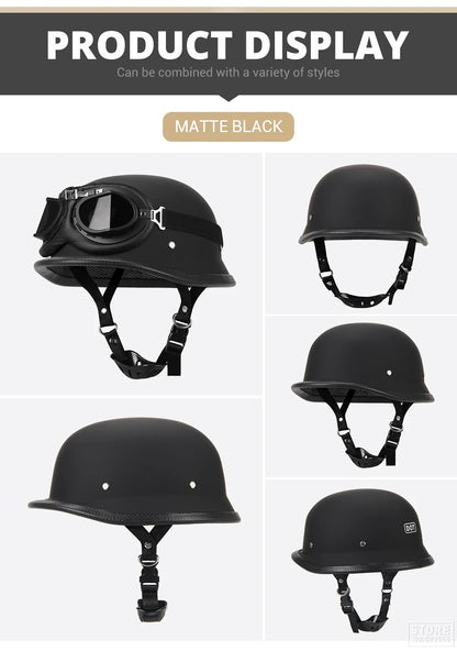 Motorcycle Helmet Half Face Helmet Capacete De Moto Retro Casco Moto German Vintage Moto Half Helmet Motorbike DOT Certification