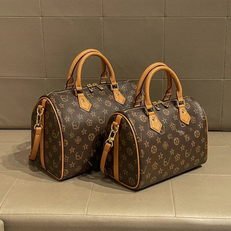 2024 Spring Summer New High-End Feelprinting Vintage Large Capacity Pillow Bag Fashionable Simple Commuting Crossbody Women's Ba