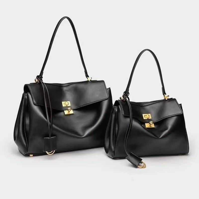 Luxury Brand Women Messenger Bags Soft Leather Brown Suede Hand Held Totes Gold Buckle Women Shoulder Bags Lady Trend Satchel