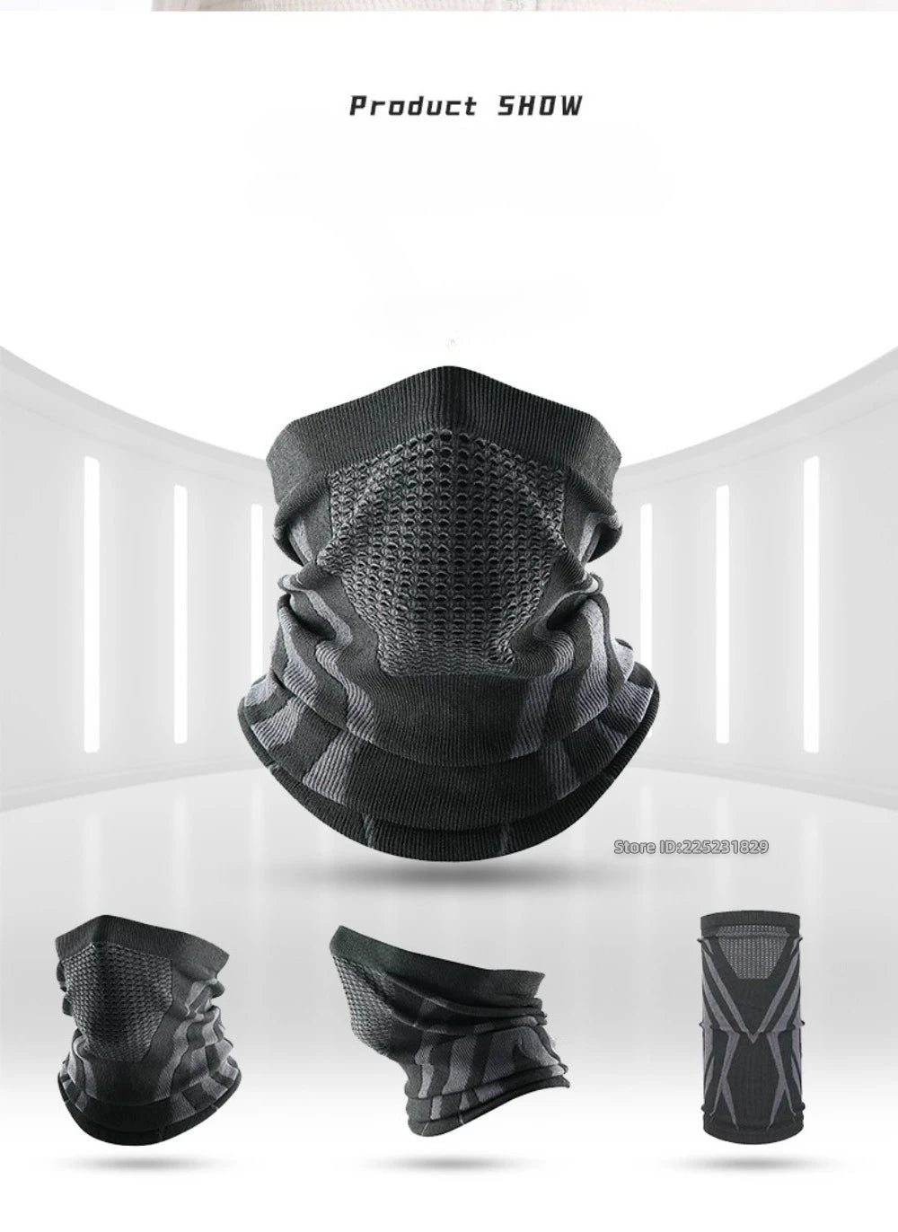Motorcycle Balaclava Winter Neck Warmer Windproof Face Mask Cold Protection Seamless Scarf Ear Cover Breathable Riding Outdoor