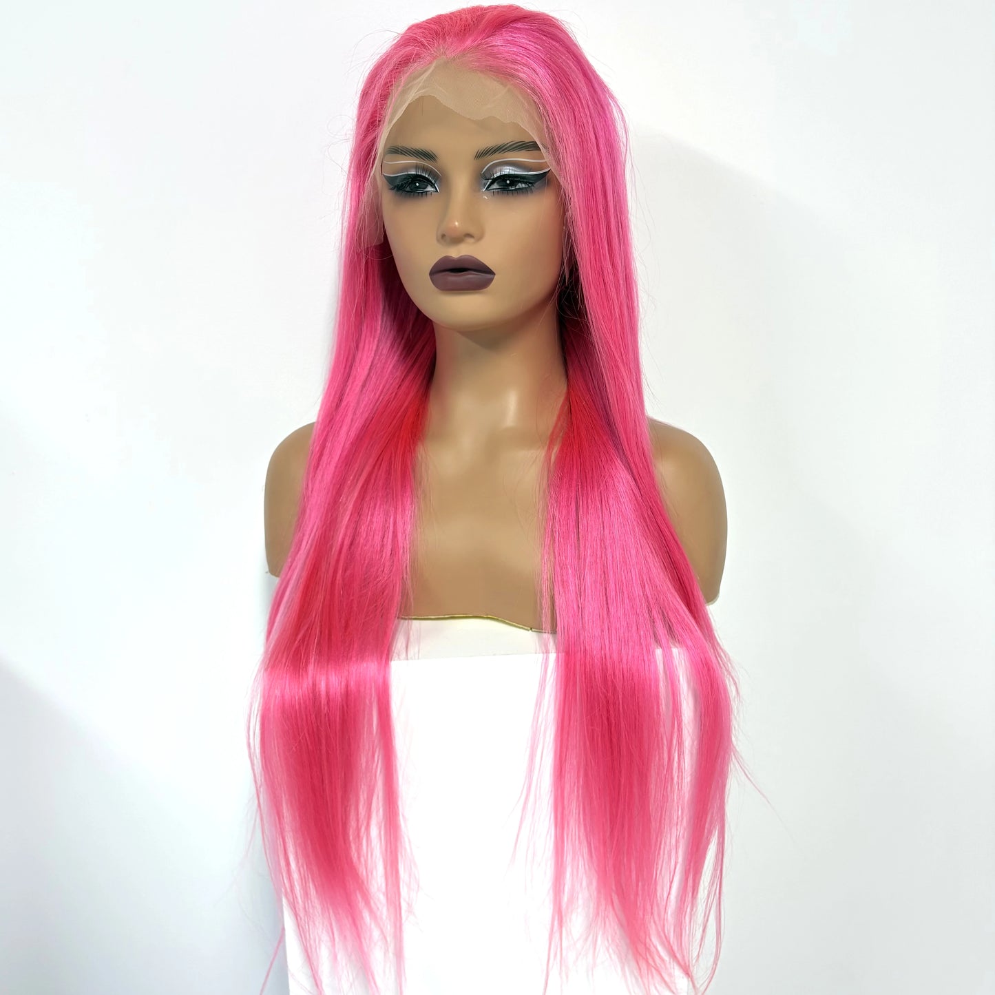 13x4 Lace Frontal Pink Straight Human Hair Wig 26 28inch 250 Density Pre Plucked Red Hair Wig Grey Lace Front Wigs for Women