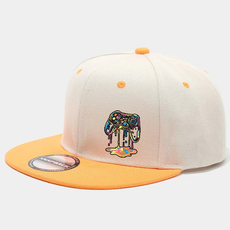 1PC two-color block hip-hop cap for men and women, American casual and versatile flat-brimmed baseball cap