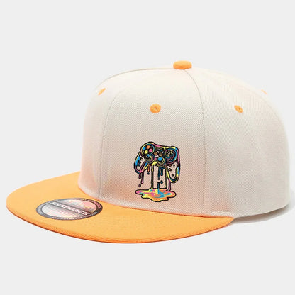 1PC two-color block hip-hop cap for men and women, American casual and versatile flat-brimmed baseball cap
