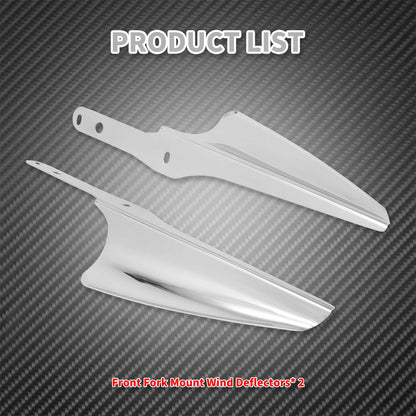 Motorcycle Front Fork Windscreen Deflectors Wind Mount Fairing For Harley Touring Electra Glide FLTX FLHXS Road King FLHR 95-22