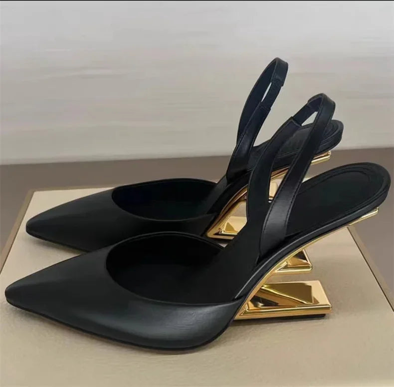 Women Single Shoes Fashion Sexy Anti Slip High Heels 2025New Special-shaped Half-support Simple Banquet Shoes for Women Footwear