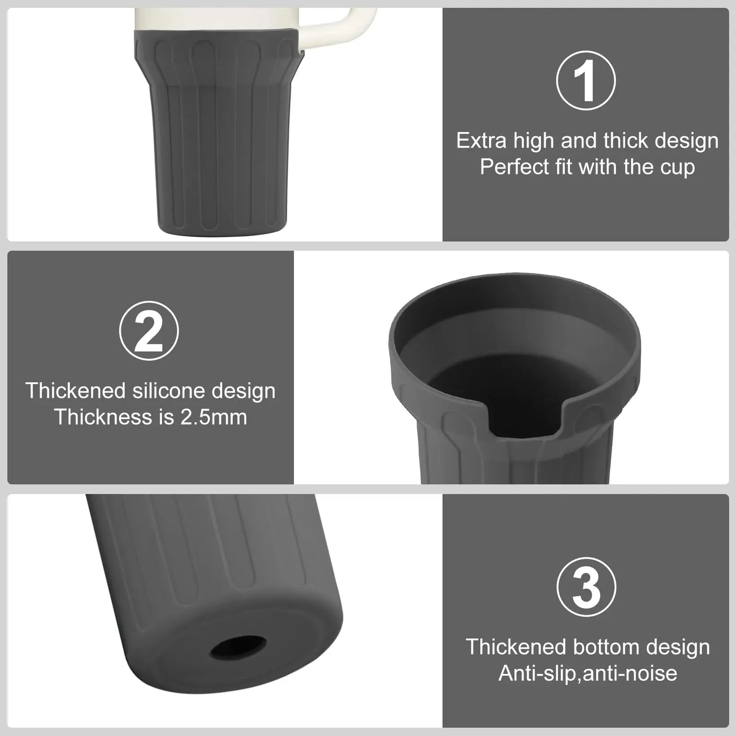 Silicone Boot for Stanley Cup 40oz, Sleeve Cover Fit with Stanley H2.0 and Quencher Adventure Tumbler Accessories