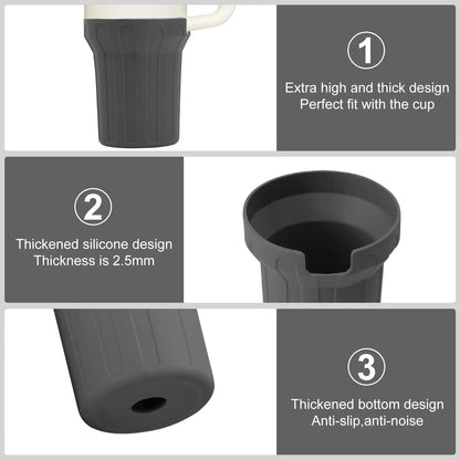 Silicone Boot for Stanley Cup 40oz, Sleeve Cover Fit with Stanley H2.0 and Quencher Adventure Tumbler Accessories