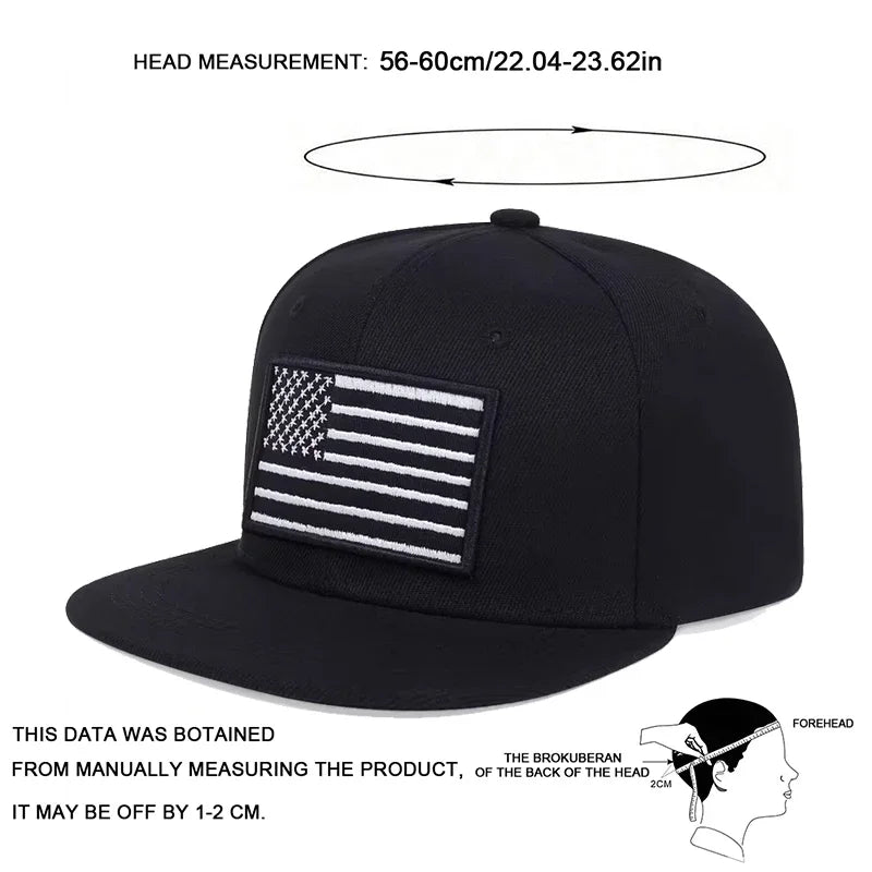 Unisex American Flag Embroidery Hip-hop Hats Spring Autumn Outdoor Adjustable Casual Baseball Caps Sunscreen Hat Sports Cap