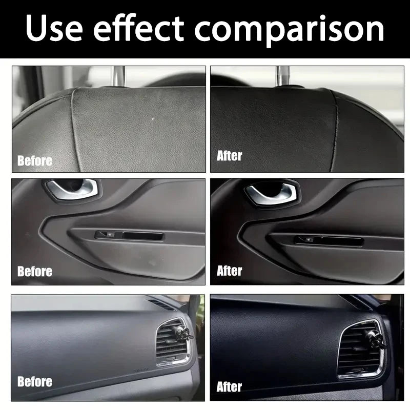 Multi-purpose automotive interior renovation wax plastic parts repair agent, tire protection agent, whitening agent, sponge