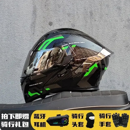 Motorcycle Helmet Full Face Racing Motorbike Helmet with Double Sun Visor Women Man Flip Up Moto Helmets Capacete De Moto