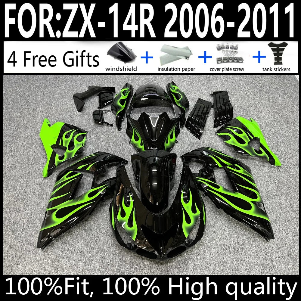 Kawasaki ZX-14R 06 07 08 09 10 11 ZX14R 2006-2011 Motorcycle Fairings Kit ABS Plastic Body Work Cowling Set Full Body