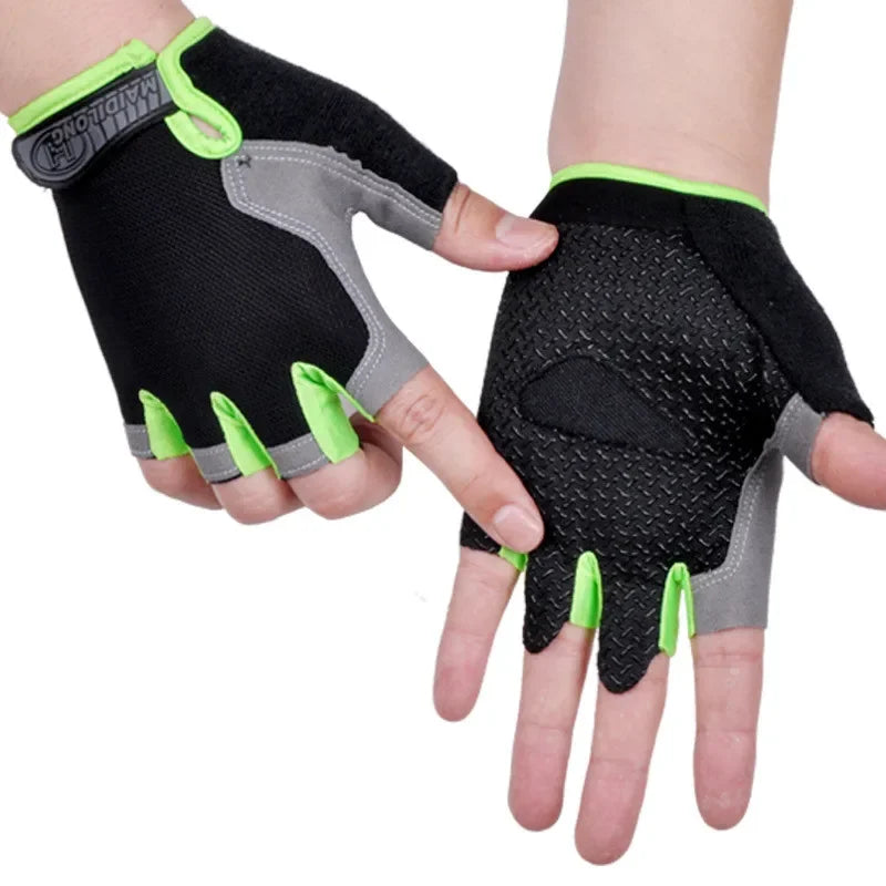Men Women Gym Gloves Weightlifting Fitness Training Non Slip Palm Protector Breathable Fingerless Bike Bicycle Cycling Gloves