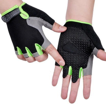 Men Women Gym Gloves Weightlifting Fitness Training Non Slip Palm Protector Breathable Fingerless Bike Bicycle Cycling Gloves