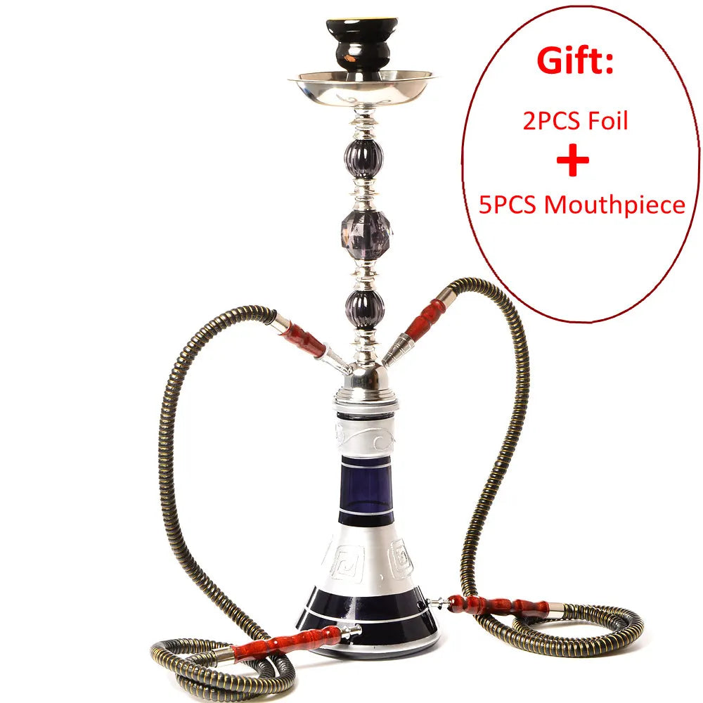 DEJAYA Travel Glass Shisha Hookah Pipe Chicha Narguile Completo Nargile with Sheesha Ceramic Bowl Charcoal Tongs Accessories
