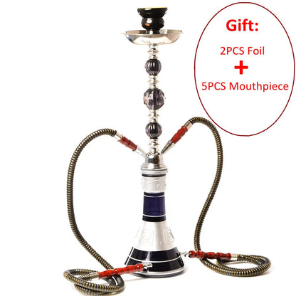 DEJAYA Travel Glass Shisha Hookah Pipe Chicha Narguile Completo Nargile with Sheesha Ceramic Bowl Charcoal Tongs Accessories