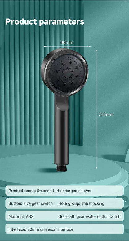 6 Modes Pressure Boost Shower Head Multifunction Adjustable Large Water Shower Nozzle Massage Bathroom Accessory
